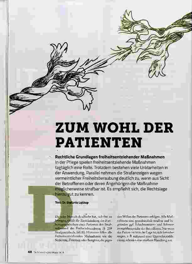 Vorschauseite 1: ZUM WOHL DER PATIENTEN