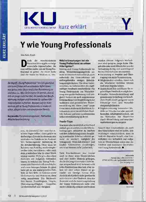Vorschauseite 1: Y wie Young Professionals