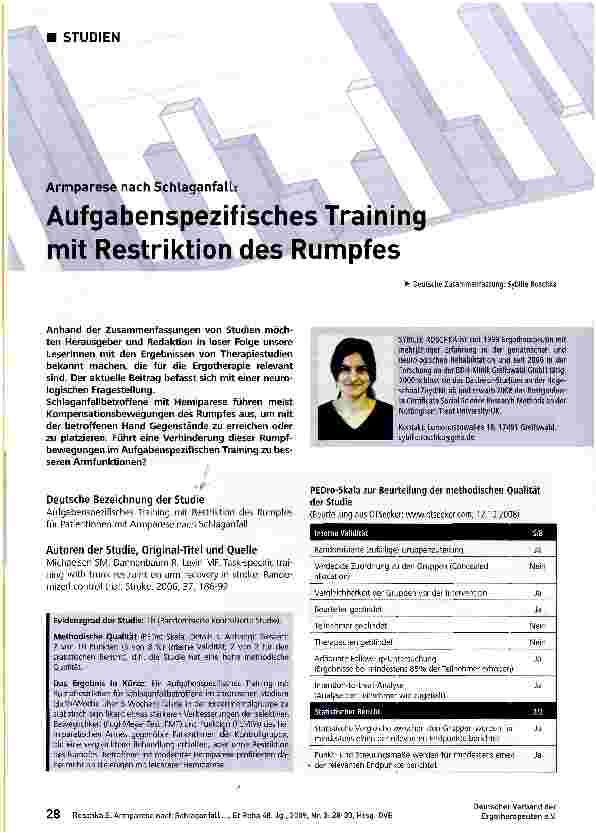 Vorschauseite 1: Aufgabenspezifisches Training mit Restriktion des Rumpfes