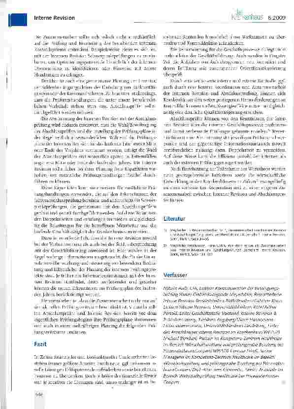 Vorschauseite 4: Interne Revision und Jahresabschluss prüfung - Möglichkeiten und Grenzen der Zusammenarbeit