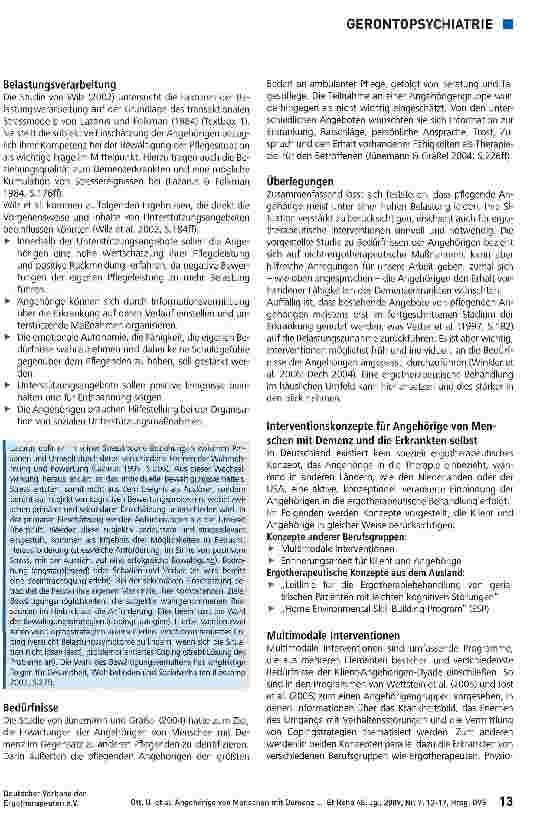 Vorschauseite 2: Angehörige von Menschen mit Demenz - Belastungen, Bedürfnisse, Interventionskonzepte