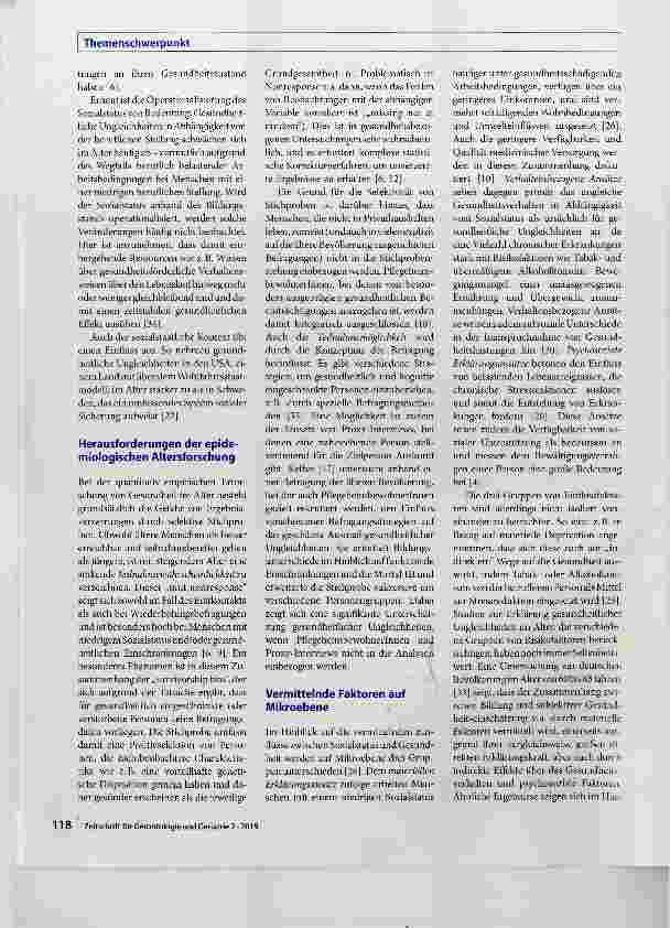 Vorschauseite 3: Gesundheitliche Ungleichheiten im Alter