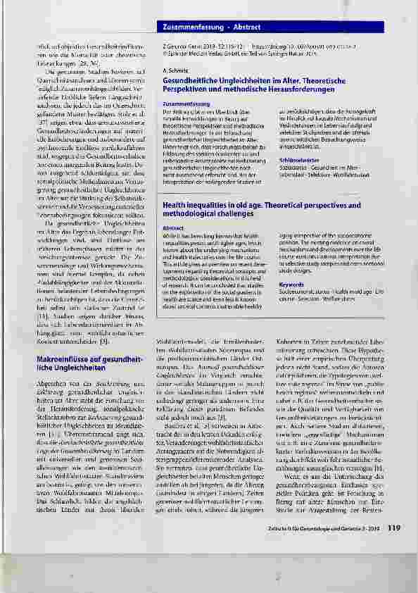 Vorschauseite 4: Gesundheitliche Ungleichheiten im Alter