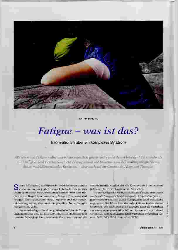 Vorschauseite 1: Fatigue was ist das ?