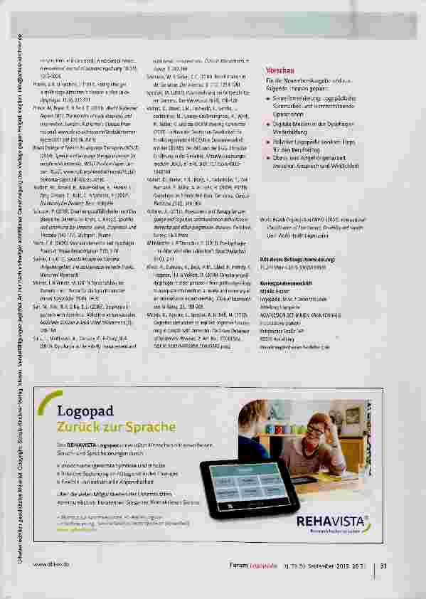 Vorschauseite 6: Informationen zu Logopädie und Demenz