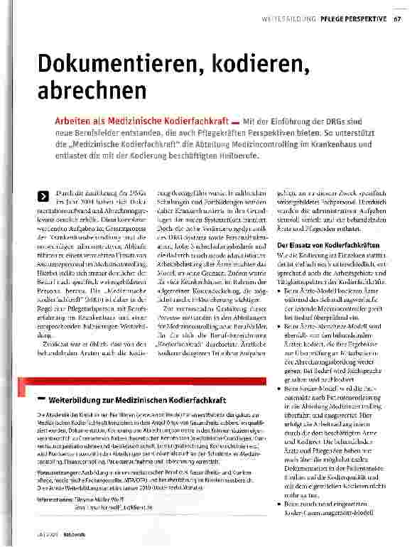 Vorschauseite 1: Dokumentieren, kodieren, abrechnen