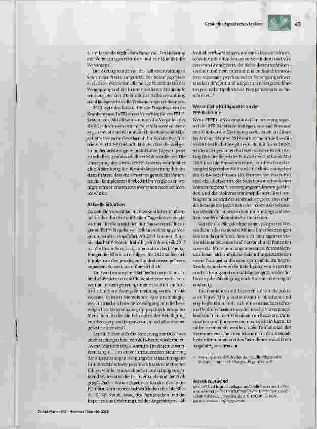 Vorschauseite 2: Pauschalierendes Entgeltsystem Psychiatrie und Psychosomatik