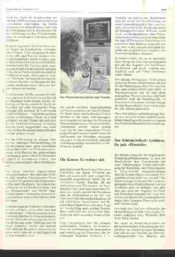 Vorschauseite 4: Pay-TV und Krankenhausorganisation