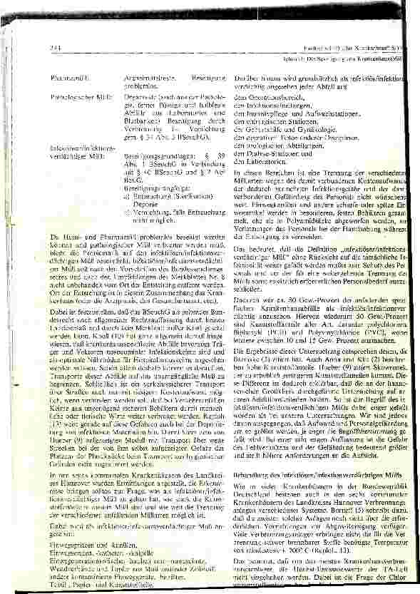 Vorschauseite 2: Zur Beseitigung von Krankenhausabfällen