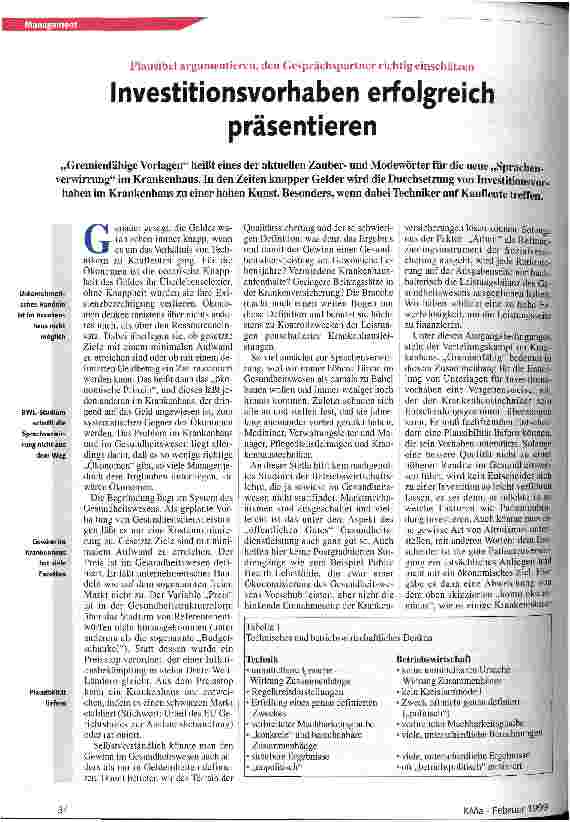 Vorschauseite 1: Plausibel argumentieren, den Gesprächspartner richtig einschätzen Investitionsvorhaben erfolgreich präsentieren