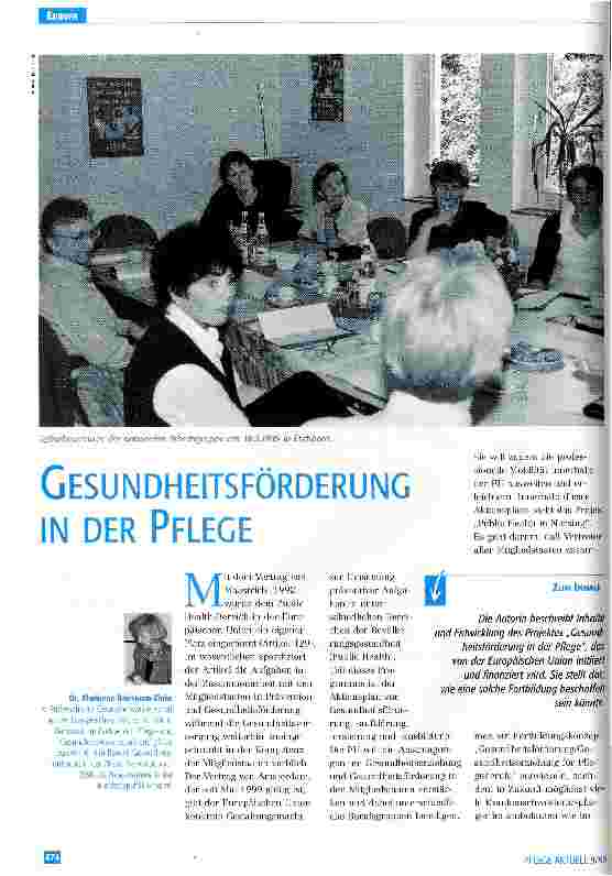 Vorschauseite 1: Gesundheitsförderung in der Pflege