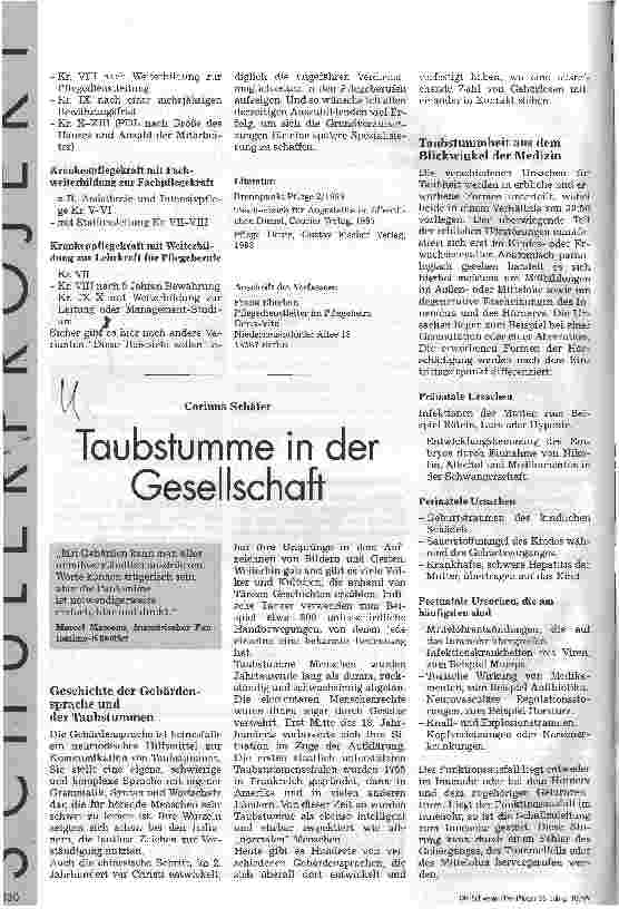 Vorschauseite 1: Taubstumme in der Gesellschaft
