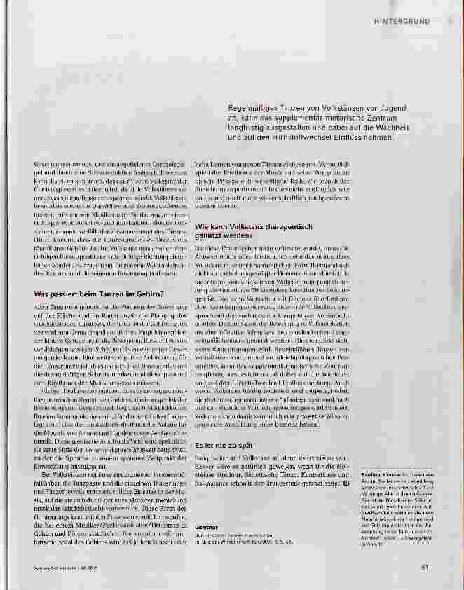 Vorschauseite 2: Volkstanz und Demenz