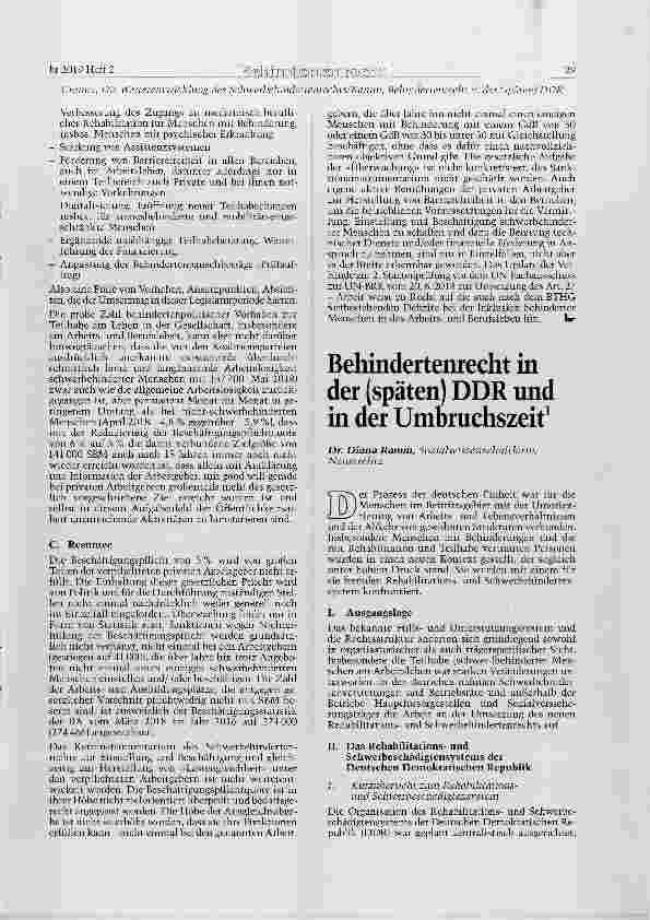 Vorschauseite 4: Die Weiterentwicklung des Schwerbehindertenrechts zum SGB K n. F. durch das BTHG