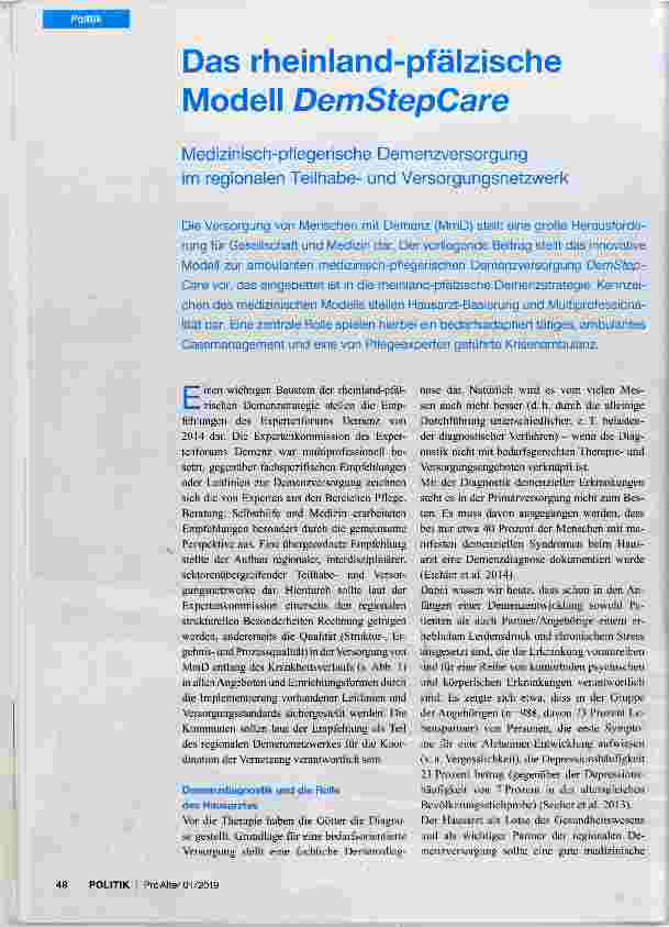 Vorschauseite 1: Das rheinland-pfälzische Modell DemStepCare