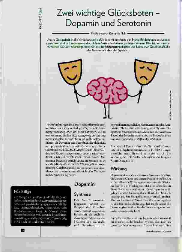 Vorschauseite 1: Zwei wichtige Glücksboten Dopamin und Serotonin