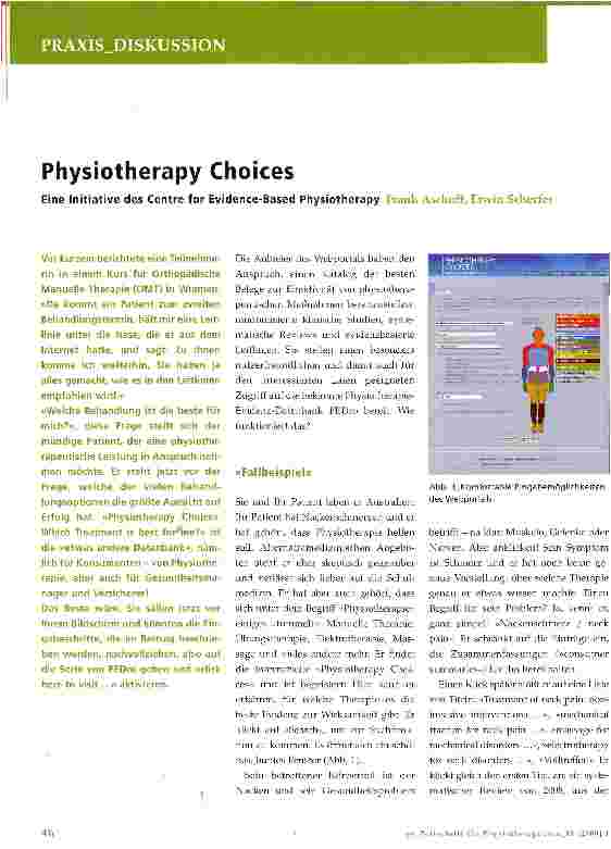 Vorschauseite 1: Physiotherapy Choices