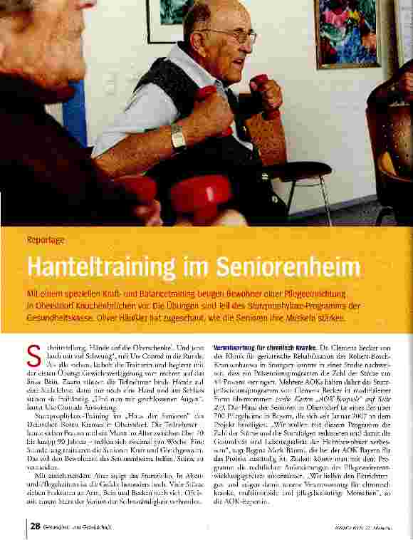 Vorschauseite 1: Hanteltraining im Seniorenheim