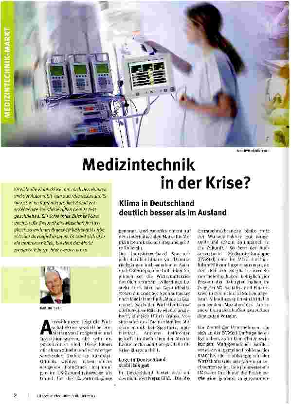 Vorschauseite 1: Medizintechnik in der Krise?