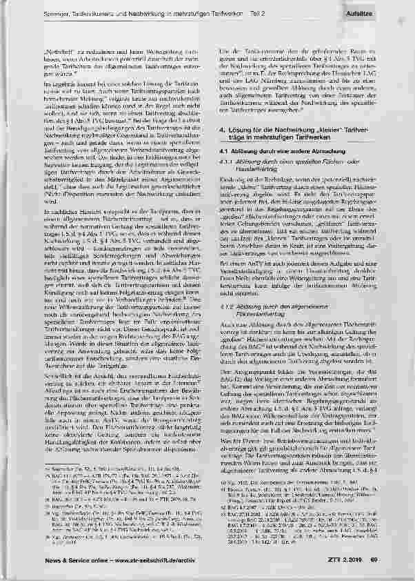 Vorschauseite 3: Tarifkonkurrenz und Nachwirkung in mehrstufigen Tarifwerken Teil 2