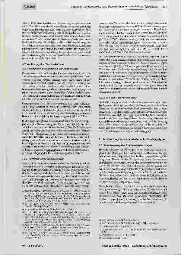 Vorschauseite 4: Tarifkonkurrenz und Nachwirkung in mehrstufigen Tarifwerken Teil 2