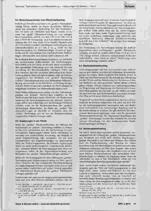 Vorschauseite 5: Tarifkonkurrenz und Nachwirkung in mehrstufigen Tarifwerken Teil 2