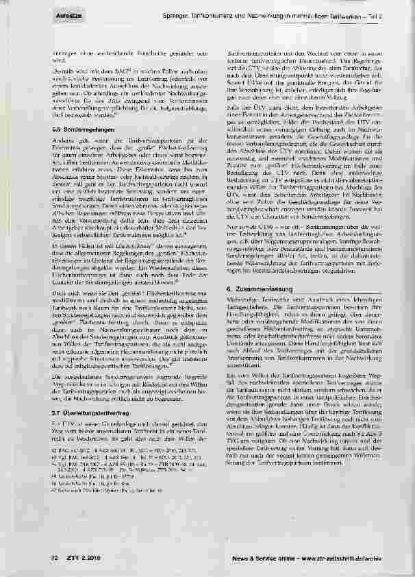 Vorschauseite 6: Tarifkonkurrenz und Nachwirkung in mehrstufigen Tarifwerken Teil 2