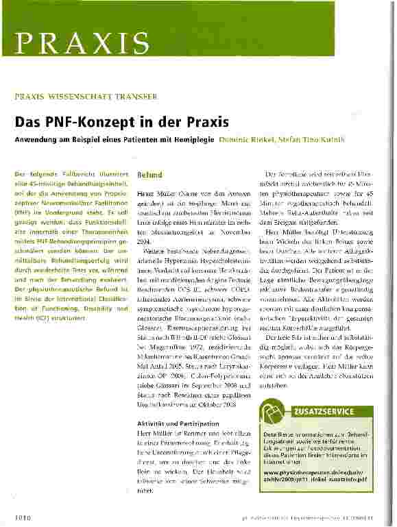Vorschauseite 1: Das PNF-Konzept in der Praxis
