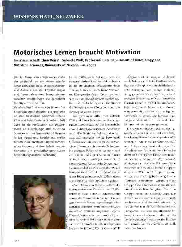 Vorschauseite 1: Motorisches Lernen braucht Motivation