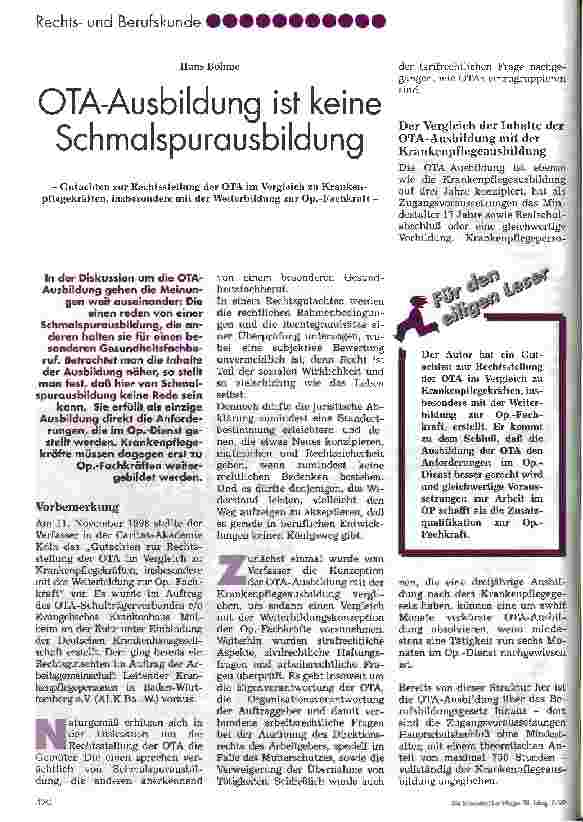 Vorschauseite 1: OTA-Ausbildung ist keine Schmalspuraubildung