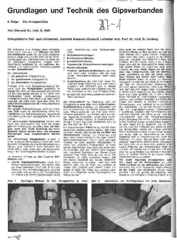 Vorschauseite 1: Grundlagen und Technik des Gipsverbandes 9. Folge: Die Kniegipshülle