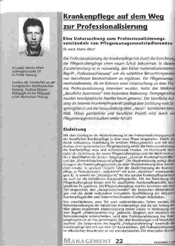 Vorschauseite 1: Krankenpflege auf dem Weg zur Professionalisierung Eine Untersuchung zum Professionalisierungsverständnis von Pflegemanagementstudierenden