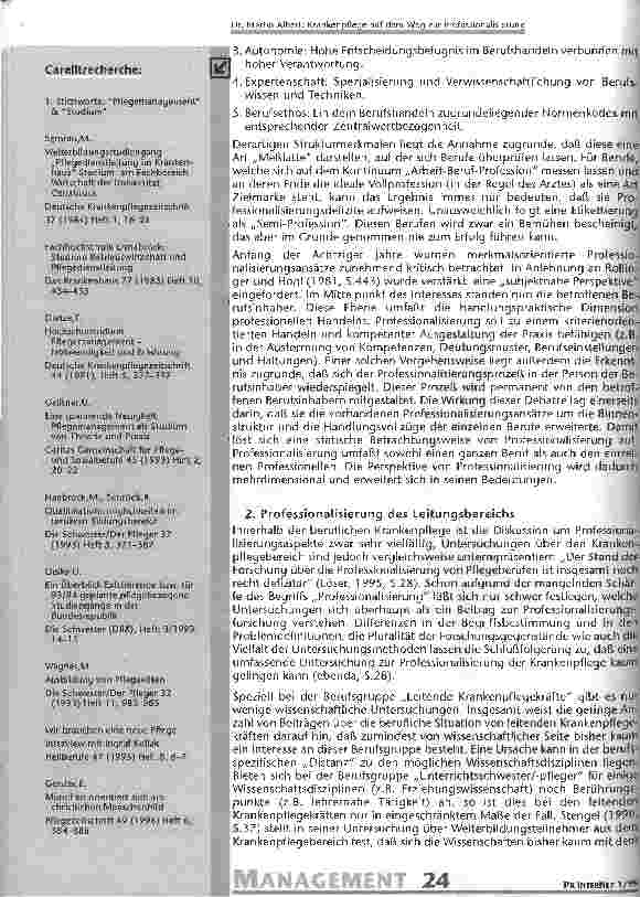 Vorschauseite 3: Krankenpflege auf dem Weg zur Professionalisierung Eine Untersuchung zum Professionalisierungsverständnis von Pflegemanagementstudierenden