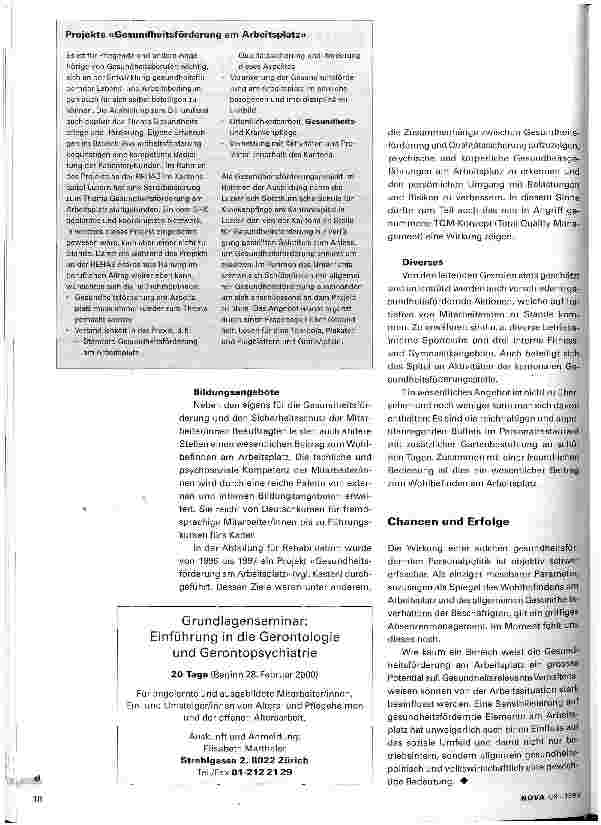 Vorschauseite 3: Gesundheitsförderung am Arbeitsplatz Was tun Arbeitgeber im Gesundheitswesen für ihre Mitarbeiterinnen und Mitarbeiter?