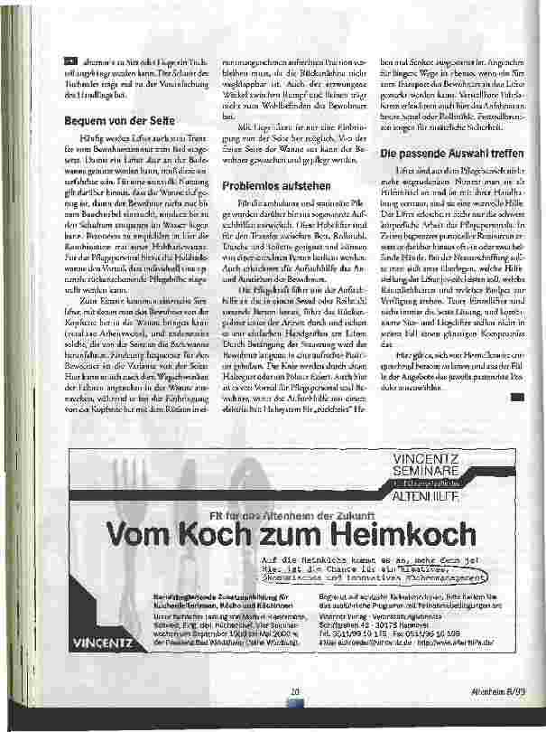 Vorschauseite 3: Es geht aufwärts Moderne Liftsysteme in der Pflege
