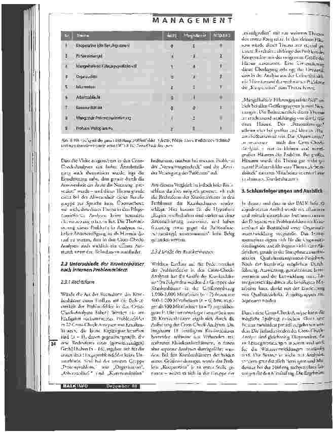 Vorschauseite 3: Problemfelder im Krankenhaus erkennen Cross-Check-Analysen können helfen, auch ungeahnte Führungsprobleme aufzuspüren und zu beseitigen/2. Teil