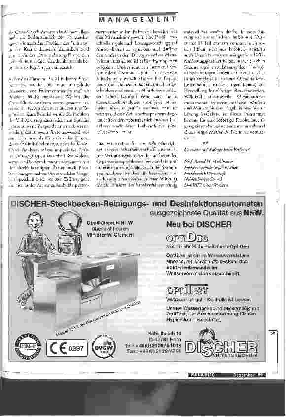 Vorschauseite 4: Problemfelder im Krankenhaus erkennen Cross-Check-Analysen können helfen, auch ungeahnte Führungsprobleme aufzuspüren und zu beseitigen/2. Teil