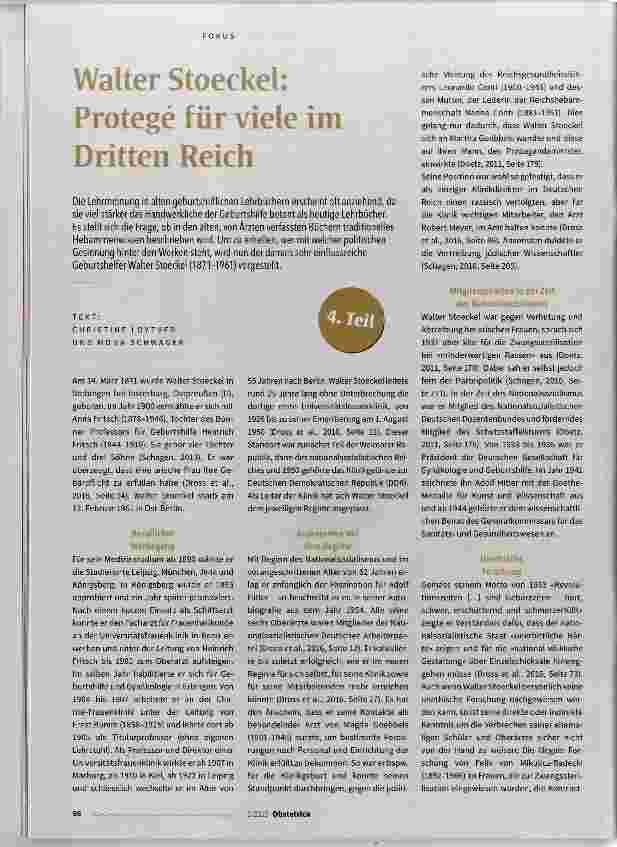 Vorschauseite 1: Walter Stoeckel: Protégé für viele im Dritten Reich Teil IV