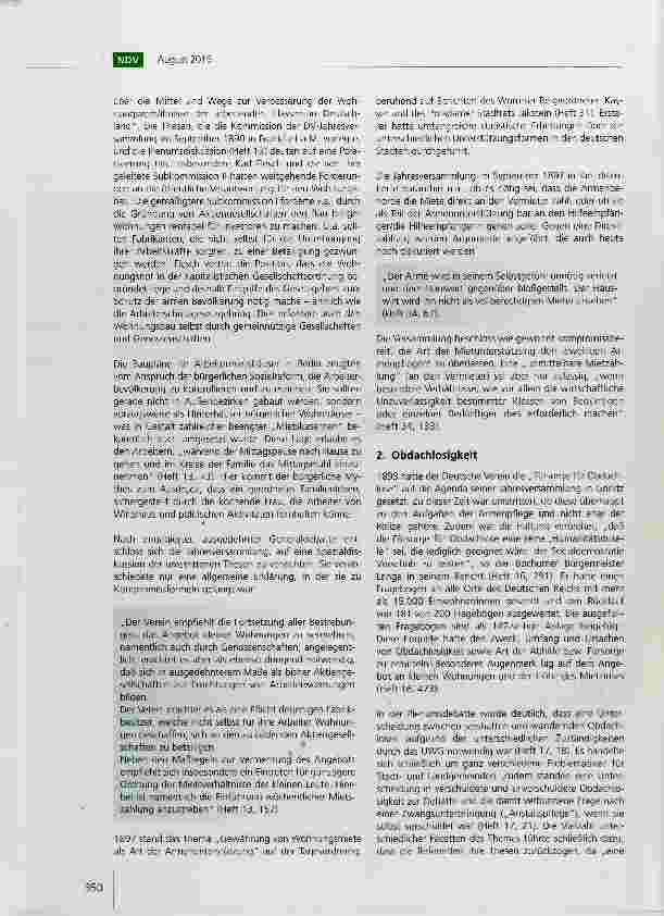 Vorschauseite 3: Die „Wohnungsfrage in den Anfängen des Deutschen Vereins
