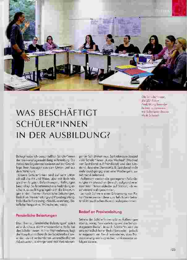 Vorschauseite 1: WAS BESCHÄFTIGT SCHÜLER*INNEN IN DER AUSBILDUNG?