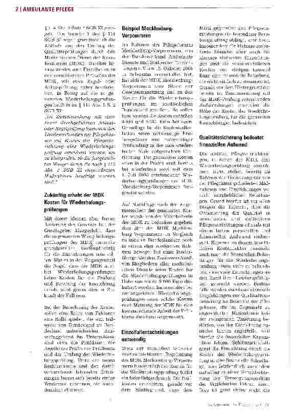 Vorschauseite 2: PflegeweiterentwicklungsgesetzWiederholungsprüfungen können in Zukunft viel Geld kosten
