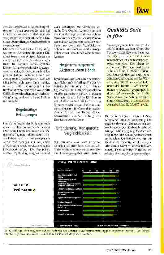 Vorschauseite 2: Orientierung, Transparenz und VergleichbarkeitQualitätsmanagement bei den Schön Klinken