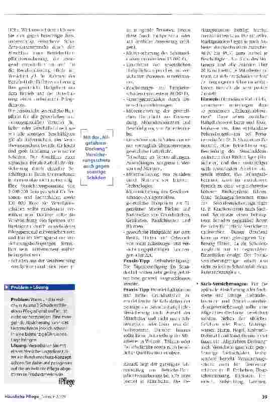 Vorschauseite 2: Rundumschutz: Mit geeigneten Versicherungsprodukten branchenspezifischen Risiken begegnenUmfassender Schutz