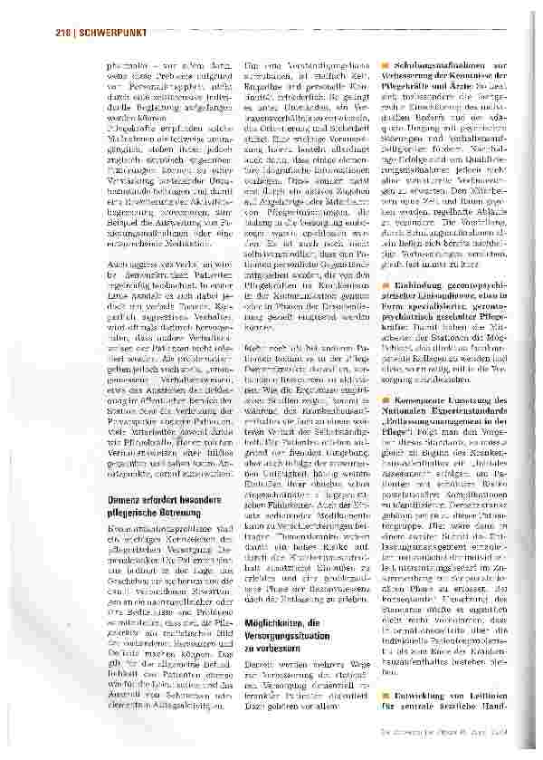 Vorschauseite 3: Demenzkranke brauchen Zeit, Empathie und personelle Kontinuität