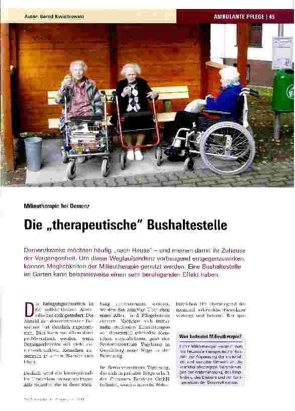 Vorschauseite 1: Die „therapeutische Bushaltestelle