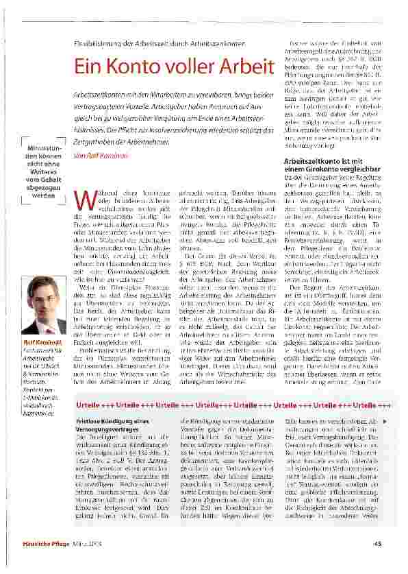 Vorschauseite 1: Ein Konto voller Arbeit