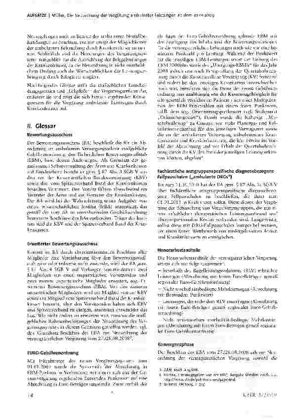 Vorschauseite 2: Die Neuordnung der Vergütung ambulanter Leistungen ab dem 01.01.2009 - Ein Glossar rund um den EURO-EBM
