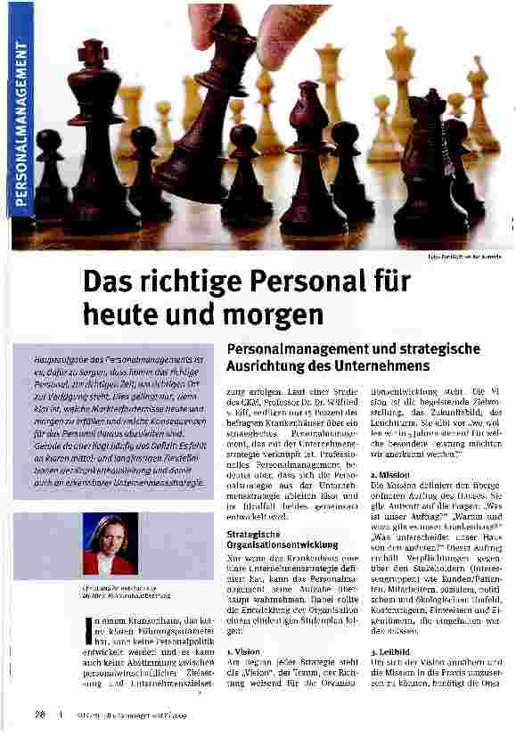 Vorschauseite 1: Das richtige Personal für heute und morgen