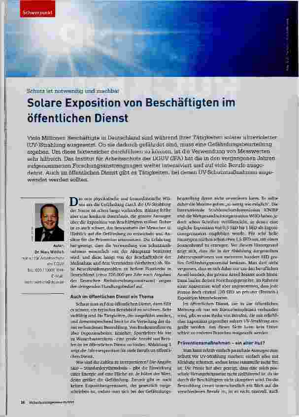 Vorschauseite 1: Solare Exposition von Beschäftigten im öffentlichen Dienst