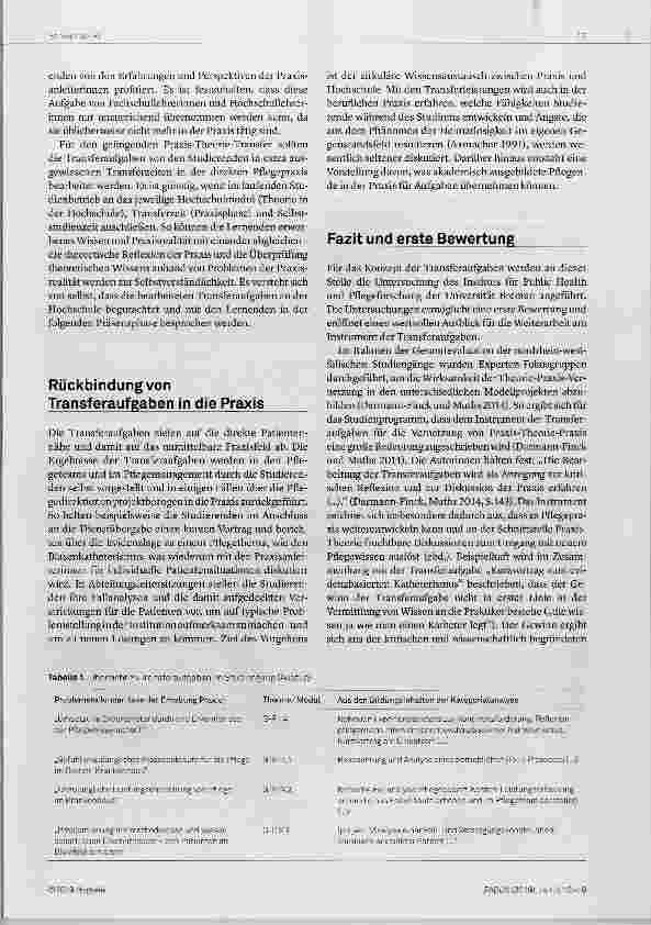 Vorschauseite 5: Aus der Praxis und für die Praxis: Entwicklung von pflegedidaktisch reflektierten Transferaufgaben